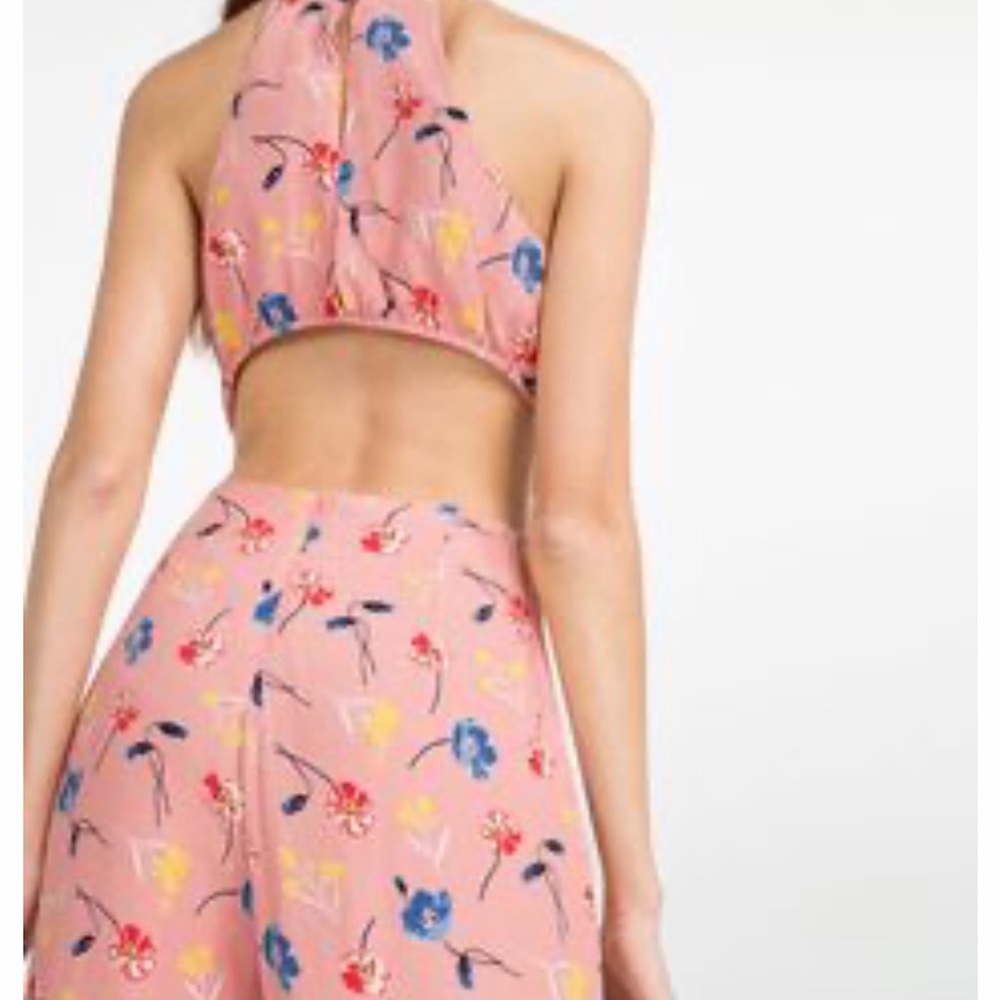 ZARA Floral Cut-Out Pants Jumpsuit NWT - Picture 6 of 9